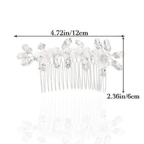 img 1 attached to 💍 Exquisite Unicra Bride Wedding Hair Combs: Elegant Pearl Hair Pieces with Crystal Headpiece - Perfect Bridal Hair Accessories for Women and Girls (Silver)