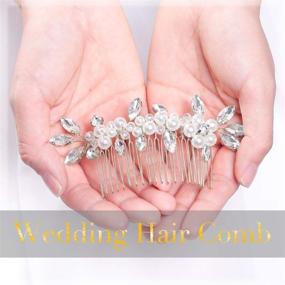 img 2 attached to 💍 Exquisite Unicra Bride Wedding Hair Combs: Elegant Pearl Hair Pieces with Crystal Headpiece - Perfect Bridal Hair Accessories for Women and Girls (Silver)