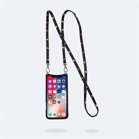 img 2 attached to Stylish and Practical Bandolier Sarah Crossbody Phone Case and Wallet - Black Leather with Silver Detail - iPhone X/XS