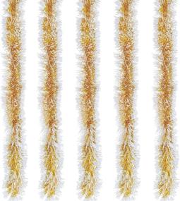 img 2 attached to 5-Pack Tinsel Christmas Garland Decoration - 33 Feet Metallic Streamers for Xmas Tree Decor, Holiday, New Year's Eve Party - Indoor/Outdoor Home Decor, Each 6.6Ft by 4 Inch