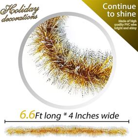 img 3 attached to 5-Pack Tinsel Christmas Garland Decoration - 33 Feet Metallic Streamers for Xmas Tree Decor, Holiday, New Year's Eve Party - Indoor/Outdoor Home Decor, Each 6.6Ft by 4 Inch