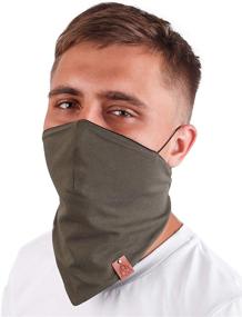 img 4 attached to 👨 Men Women's Reusable Cotton Face Mask: Double-Sided, Breathable Neck Gaiter with Earloops Bandana