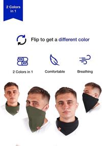 img 3 attached to 👨 Men Women's Reusable Cotton Face Mask: Double-Sided, Breathable Neck Gaiter with Earloops Bandana