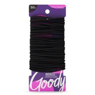 goody women's ouchless black elastics for finer hair - 2mm, 50 count (pack of 2) logo