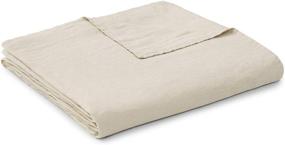 img 4 attached to 🛏️ YnM Organic French Linen Duvet Cover: Luxurious Khaki, 60''x80'' for Weighted Blankets