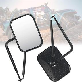 img 4 attached to 🚙 Превосходные быстросъемные зеркала для Jeep Wrangler - комплект квадратных зеркал заднего вида для дверей (2 шт.)