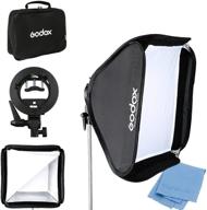 📸 godox 24"x 24" 60cmx60cm foldable softbox w/ s style speedlite bracket - universal flash bowens elinchrom mount - adjustable direction logo