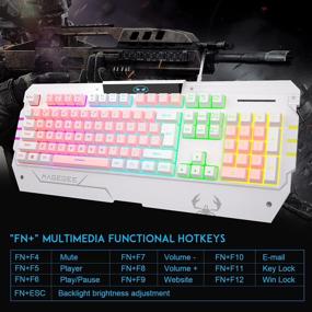 img 2 attached to RGB Gaming Keyboard and Mouse Combo - GT817: 104 Key Rainbow Backlit, Wired USB Gaming Keyboard and Mouse Set, Ideal for Windows PC Gamers (RGB Backlit)