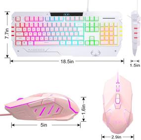 img 3 attached to RGB Gaming Keyboard and Mouse Combo - GT817: 104 Key Rainbow Backlit, Wired USB Gaming Keyboard and Mouse Set, Ideal for Windows PC Gamers (RGB Backlit)