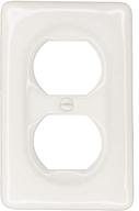 🔳 white porcelain decorative wall plate cover, rectangular duplex switch plate - 3002d logo
