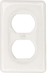 img 4 attached to 🔳 White Porcelain Decorative Wall Plate Cover, Rectangular Duplex Switch Plate - 3002D