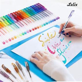 img 1 attached to 🖌️ 60 Pack Glitter Gel Pens Set by Lelix - 30 Colors with 30 Refills for Coloring, Drawing, Doodling, Crafting, Journaling, Scrapbooking - Ideal for Kids and Adults