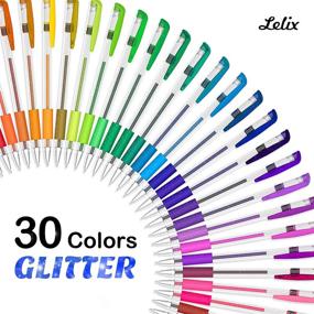 img 3 attached to 🖌️ 60 Pack Glitter Gel Pens Set by Lelix - 30 Colors with 30 Refills for Coloring, Drawing, Doodling, Crafting, Journaling, Scrapbooking - Ideal for Kids and Adults