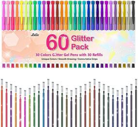 img 4 attached to 🖌️ 60 Pack Glitter Gel Pens Set by Lelix - 30 Colors with 30 Refills for Coloring, Drawing, Doodling, Crafting, Journaling, Scrapbooking - Ideal for Kids and Adults