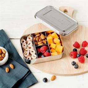 img 2 attached to 🍱 LunchBots Small Protein Packer Toddler Bento Box: Stainless Steel Snack Container for Nuts, Meat, Cheese & Finger Foods