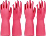 🧤 high-quality pacific ppe nitrile dishwashing gloves (2 pairs) - small size, rose red - perfect for kitchen and cleaning tasks logo