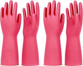 img 4 attached to 🧤 High-Quality Pacific PPE Nitrile Dishwashing Gloves (2 Pairs) - Small Size, Rose Red - Perfect for Kitchen and Cleaning Tasks