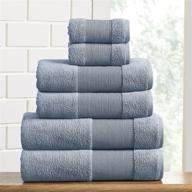🌬️ amrapur overseas air cloud 6-piece blue combed cotton towel set: luxuriously soft and breathable logo