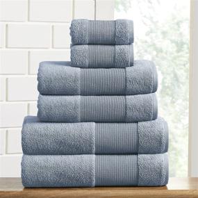 img 1 attached to 🌬️ Amrapur Overseas Air Cloud 6-Piece Blue Combed Cotton Towel Set: Luxuriously Soft and Breathable