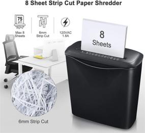 img 3 attached to 🔪 Bonsaii S120-C 8-Sheet Strip Cut Home Paper Shredder with CD and Credit Card Shredding, Overheat/Overload Protection, 3.5 Gallon Wastebasket - Black