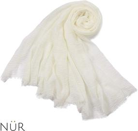 img 1 attached to Stylish NUR Premium Cotton Scarf Classics: Essential Women's Accessories, Scarves & Wraps