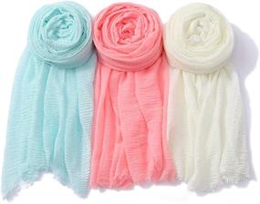 img 4 attached to Stylish NUR Premium Cotton Scarf Classics: Essential Women's Accessories, Scarves & Wraps