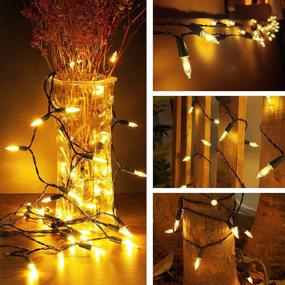 img 1 attached to ✨ Battery Operated String Lights: 2 Pack 50 LED Christmas Lights with Timer for Outdoor Xmas Tree Party, Waterproof Mini Fairy Light for Patio Garden Home Holiday Decor in Warm White