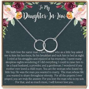 img 4 attached to 💍 Sentimental Wedding Gift: Dear Ava Daughter-in-Law Necklace, Mother-in-Law's Jewelry with 2 Circles (Silver-Plated-Brass, NA)