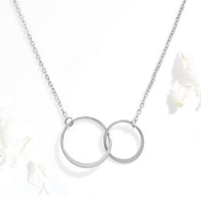 img 3 attached to 💍 Sentimental Wedding Gift: Dear Ava Daughter-in-Law Necklace, Mother-in-Law's Jewelry with 2 Circles (Silver-Plated-Brass, NA)