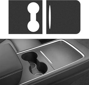 img 4 attached to 🚗 Farmogo Tesla Model 3 Model Y 2021 Matte Black Center Console Wrap Kit - Interior Decoration Upgrade for Tesla Accessories (Black)