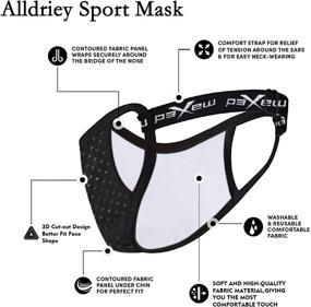 img 2 attached to 🎭 Alldriey Adjustable Sport Face Mask: Reusable & Washable, Multi-Layer Design with Adjustable Strap