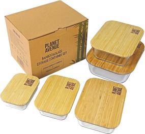 img 3 attached to PLANET AVENUE Glass Food Storage Containers with Bamboo Lids - Eco-Friendly Meal Prep, 5-Pack, Freezer Microwave Dishwasher Oven Safe