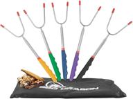 🔥 bbq dragon extendable marshmallow roasting sticks and s'mores - campfire forks, marshmallow roasting sticks, campfire sticks with 6 accessories, extends up to 45 inches logo