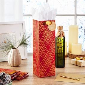 img 3 attached to 🎁 Hallmark Holiday Bottle Gift Bag Bundle (Pack of 4, Red and Gold): Perfect for Thanksgiving, Christmas, Friendsmas, Hostess Gifts, Parties, and More!