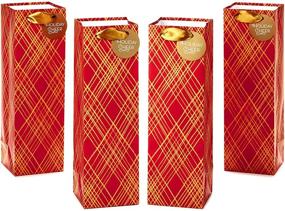 img 4 attached to 🎁 Hallmark Holiday Bottle Gift Bag Bundle (Pack of 4, Red and Gold): Perfect for Thanksgiving, Christmas, Friendsmas, Hostess Gifts, Parties, and More!