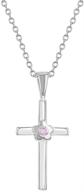 🌸 stunning 925 sterling silver girl's 16" religious cz flower cross necklace - exquisite jewelry for children & preteens - sparkling crucifix pendant for young girls logo