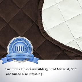 img 2 attached to 🛋️ H.VERSAILTEX Water Resistant Sofa Protector for Dogs/Cats/Pets - Slipcover Quilted Couch Coveres for Loveseat with Elastic Strap - 46" Medium Size - Brown/Beige