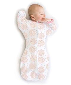 img 4 attached to 🌸 SwaddleDesigns Heavenly Floral Transitional Sack with Arms Up Half-Length Sleeves, Pink, Small, Award-Winning, 0-3 Months