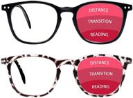 👓 videbla progressive multifocus reading glasses - blue light blocking computer readers for women/men with spring hinge logo