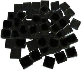 img 1 attached to 🔲 Premium Micro Glass Mosaic Tile: Ideal for DIY Hobbies, Children's Crafts, and Handmade Decorations - 300g (Black)
