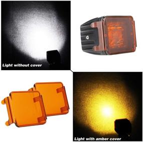 img 1 attached to SWATOW INDUSTRIES 3 Inch Amber LED Pod Covers: Protective Polycarbonate Lens for LED Light Bars