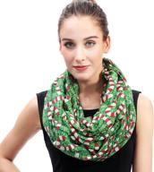 lina & lily lightweight candy cane print infinity loop women's scarf - christmas gift logo