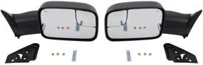 img 2 attached to 🔌 Power Heated Towing Mirrors Replacement for 1998-2001 Dodge Ram 1500 & 1998-2002 Dodge Ram 2500 3500 Truck - Flip Up, Telescoping & Folding Side Mirrors with Brackets