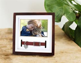 img 1 attached to Pearhead Pet Collar Picture Frame in Espresso - Perfect Holiday Gift for Pet Owners