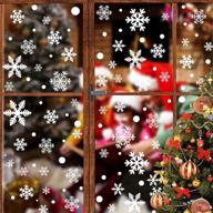 306-piece snowflake window clings christmas decorations - white snowflake window decals stickers for glass windows, office christmas party supplies logo