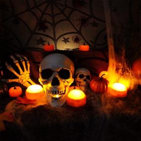 img 2 attached to 🎃 Homemory Halloween Bright LED Pumpkin Lights with Remote Control and Timers, Jack O’ Lantern Battery-Operated Lights for Halloween, Fall Decorations, Orange, Outdoor Use, Set of 4