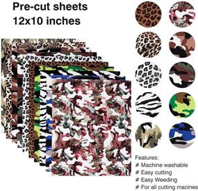 img 2 attached to 👕 Camo HTV Heat Transfer Vinyl Bundle 12″x10″,10 Pack - Iron on Vinyl Sheets for Heat Press Machine - Printable Leopard Heat Transfer Vinyl - Ideal for T Shirts, Hats, Canvas Bags