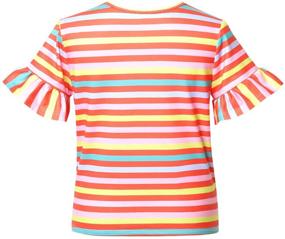 img 3 attached to 🌈 Rainbow Girls' Clothing: Sleeve Summer Cotton T Shirts, Tops, Tees & Blouses