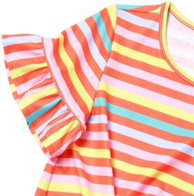 img 1 attached to 🌈 Rainbow Girls' Clothing: Sleeve Summer Cotton T Shirts, Tops, Tees & Blouses