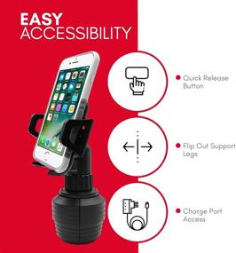 img 1 attached to 🚗 Macally Upgraded Cup Holder Phone Mount for Car | Adjustable Cradle for iPhone 13/XS/XR, Samsung S10+/S8+ and More